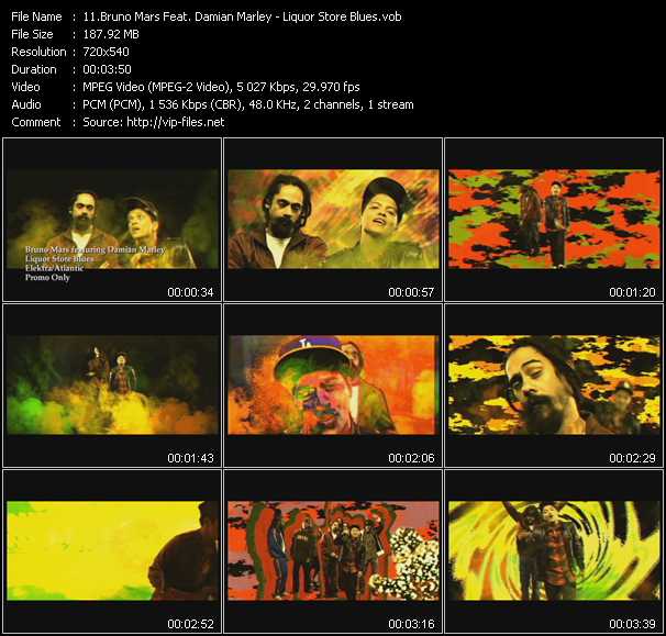 Bruno Mars Feat. Damian Marley video ”Liquor Store Blues” from dvd ”Express Video March 2011 Week 4”