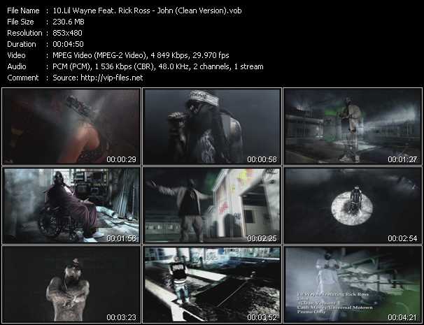 Lil' Wayne Feat. Rick Ross video ”John (Clean Version)” from dvd ”Express Video June 2011 Week 1”