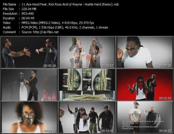 Ace Hood Feat. Rick Ross And Lil' Wayne video ”Hustle Hard (Remix)” from dvd ”Express Video June 2011 Week 1”