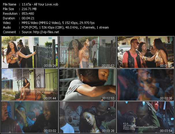 K'La video ”All Your Love” from dvd ”Express Video June 2011 Week 2”