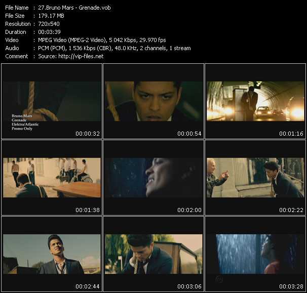 Bruno Mars video ”Grenade” from dvd ”Hot Video January 2011”