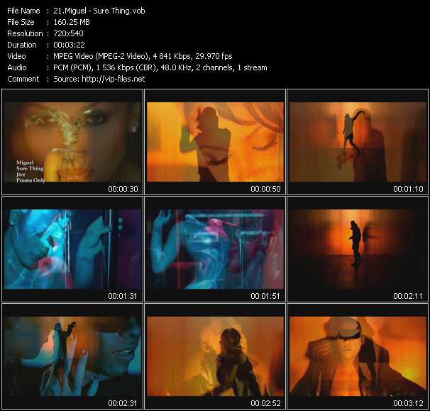 Miguel video ”Sure Thing” from dvd ”Hot Video March 2011”