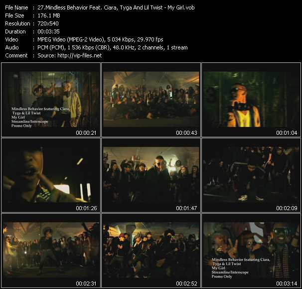 Mindless Behavior Feat. Ciara, Tyga And Lil' Twist video ”My Girl” from dvd ”Hot Video June 2011”