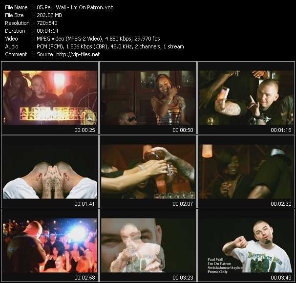 Paul Wall video ”I'm On Patron” from dvd ”Urban Video January 2011”