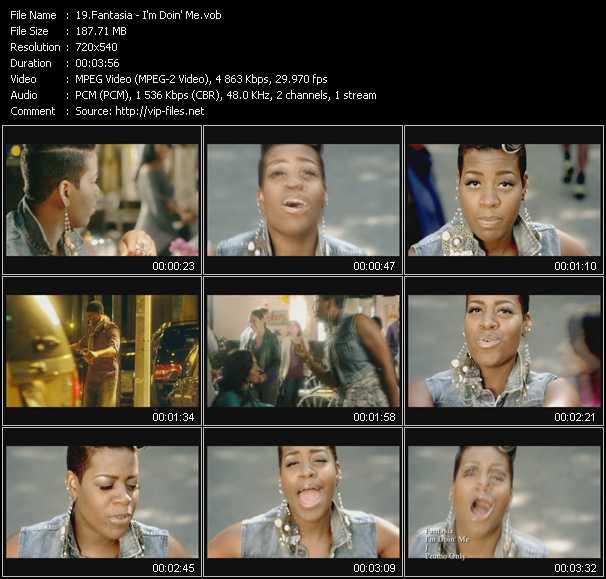 Fantasia (Fantasia Barrino) video ”I'm Doin' Me” from dvd ”Urban Video January 2011”