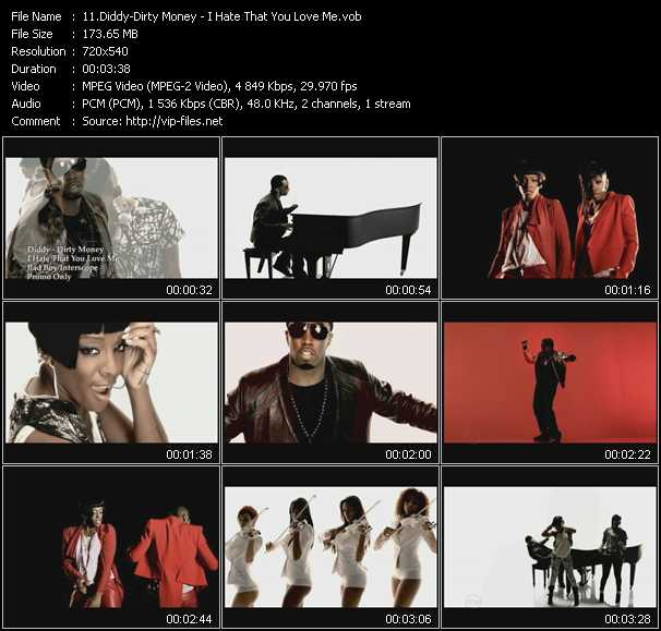 Diddy - Dirty Money video ”I Hate That You Love Me” from dvd ”Urban Video March 2011”