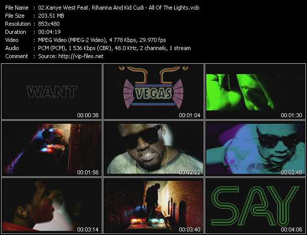 Kanye West Feat. Rihanna And Kid Cudi video ”All Of The Lights” from dvd ”Urban Video April 2011”