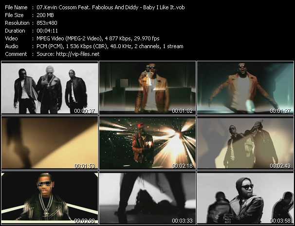 Kevin Cossom Feat. Fabolous And P. Diddy (Puff Daddy) video ”Baby I Like It” from dvd ”Urban Video April 2011”
