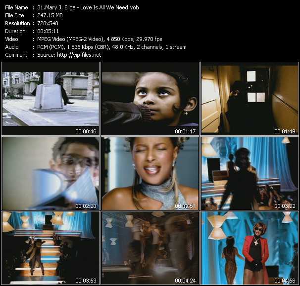 Mary J. Blige video ”Love Is All We Need (No Rap Version)” from dvd ”Urban Video April 2011”