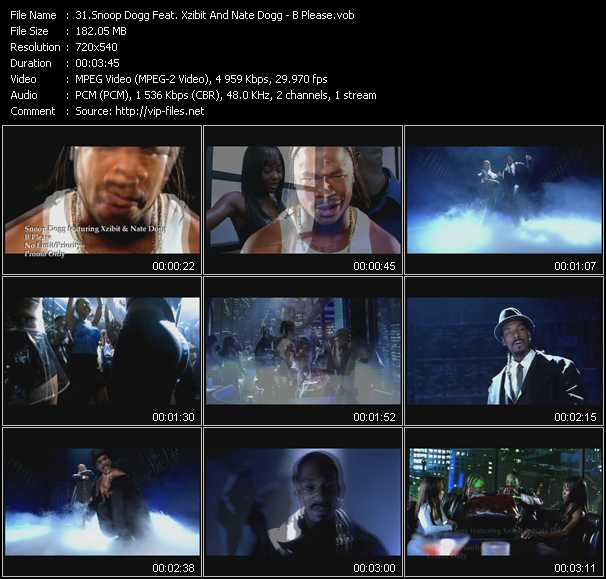 Snoop Dogg Feat. Xzibit And Nate Dogg video ”B Please” from dvd ”Urban Video May 2011”