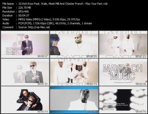 Rick Ross Feat. Wale, Meek Mill And Chester French video ”Play Your Part” from dvd ”Urban Video June 2011”