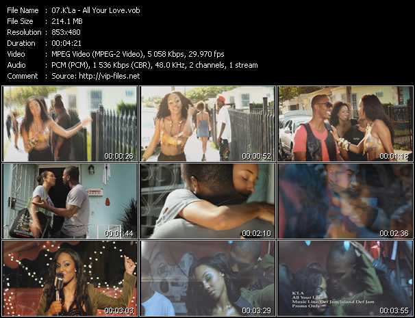 K'La video ”All Your Love” from dvd ”Urban Video July 2011”