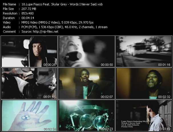 Lupe Fiasco Feat. Skylar Grey video ”Words I Never Said” from dvd ”Urban Video July 2011”