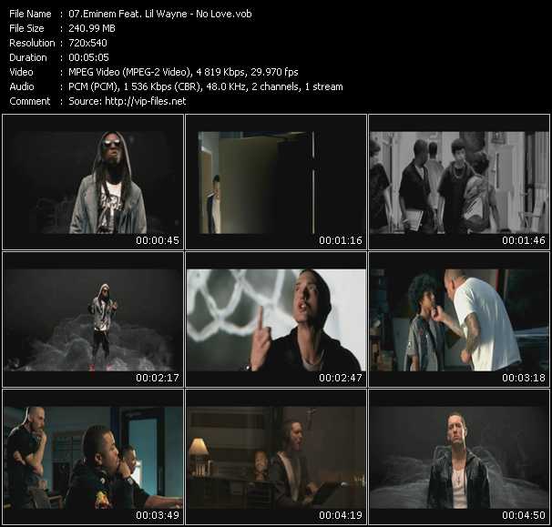 Eminem Feat. Lil' Wayne video ”No Love” from dvd ”Urban Video December 2010”