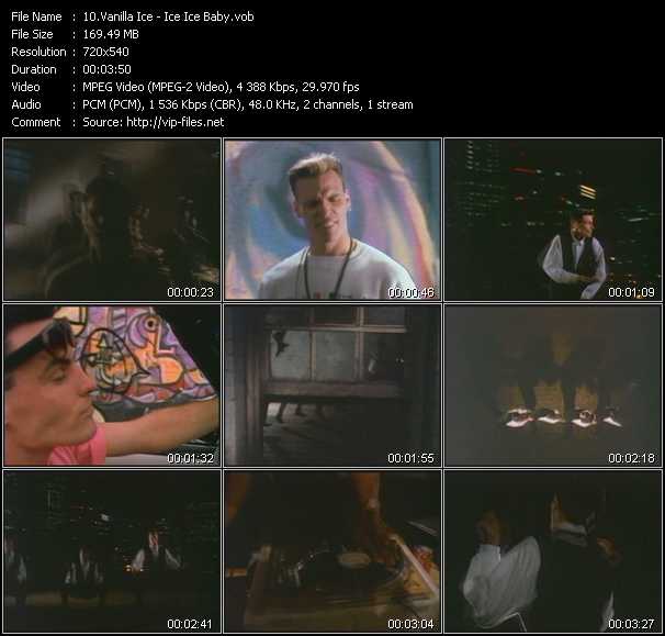 Vanilla Ice video ”Ice Ice Baby” from dvd ”Screenplay VJ-Pro Classic Vision New Jack Vol.2 January 2008”