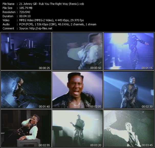 Johnny Gill video ”Rub You The Right Way (Remix)” from dvd ”Screenplay VJ-Pro Classic Vision New Jack Vol.1 February 2007”