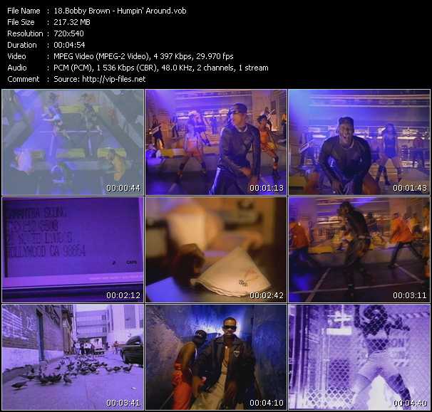 Bobby Brown video ”Humpin' Around” from dvd ”Screenplay VJ-Pro Classic Vision 90s RnB Vol.1 November 2010”