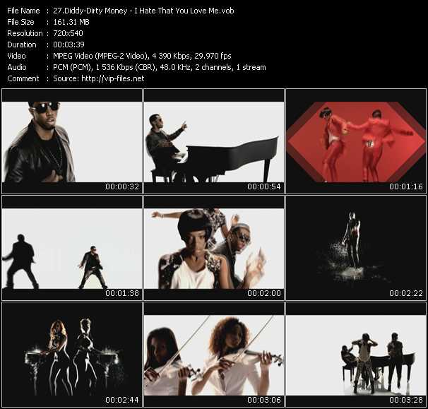 Diddy - Dirty Money video ”I Hate That You Love Me” from dvd ”Screenplay VJ-Pro Hits Vision February 2011”