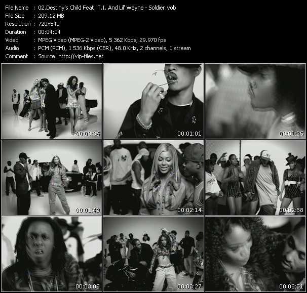 Destiny's Child Feat. T.I. And Lil' Wayne video ”Soldier” from dvd ”Screenplay VJ-Pro Hits Vision December 2004”