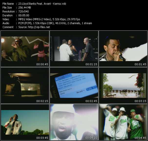 Lloyd Banks Feat. Avant video ”Karma” from dvd ”Screenplay VJ-Pro Hits Vision December 2004”