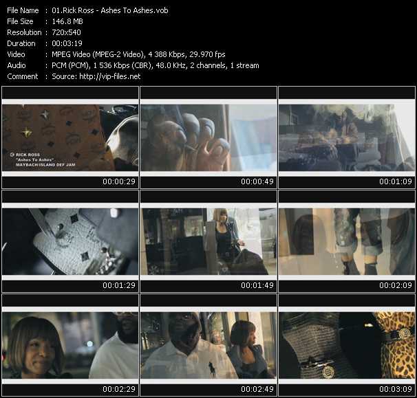 Rick Ross video ”Ashes To Ashes” from dvd ”Screenplay VJ-Pro Urban Vision May 2011”