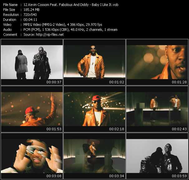 Kevin Cossom Feat. Fabolous And P. Diddy (Puff Daddy) video ”Baby I Like It” from dvd ”Screenplay VJ-Pro Urban Vision May 2011”