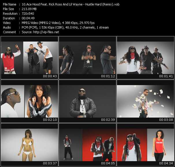 Ace Hood Feat. Rick Ross And Lil' Wayne video ”Hustle Hard (Remix)” from dvd ”Screenplay VJ-Pro Urban Vision June 2011”