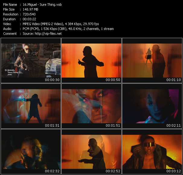 Miguel video ”Sure Thing” from dvd ”Screenplay VJ-Pro Urban Vision June 2011”