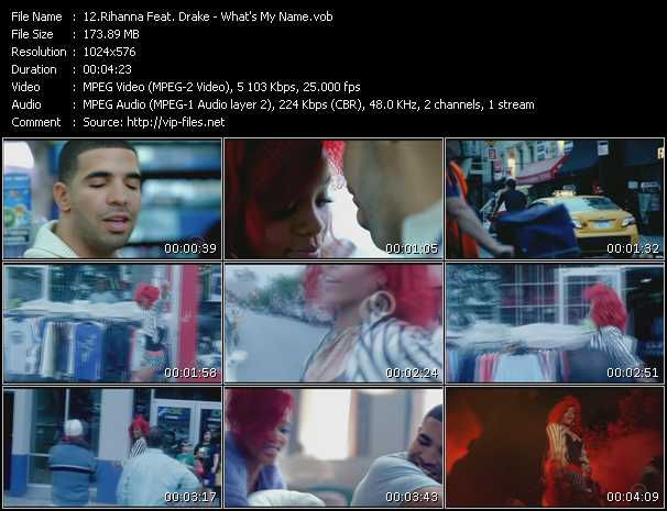 Rihanna Feat. Drake video ”What's My Name?” from dvd ”The Video Pool UK December 2010”