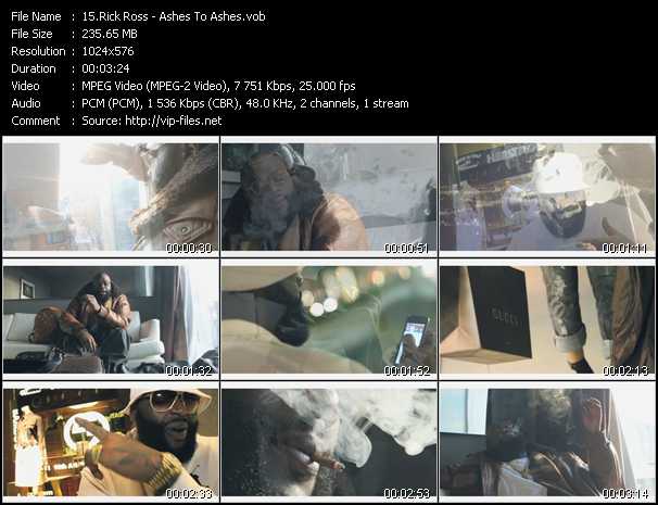 Rick Ross video ”Ashes To Ashes” from dvd ”Vip-Express Videos February 2011 Vol.3”