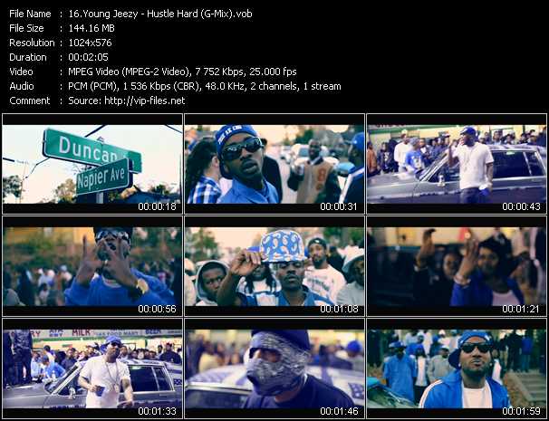 Young Jeezy video ”Hustle Hard (G-Mix)” from dvd ”Vip-Express Videos February 2011 Vol.3”