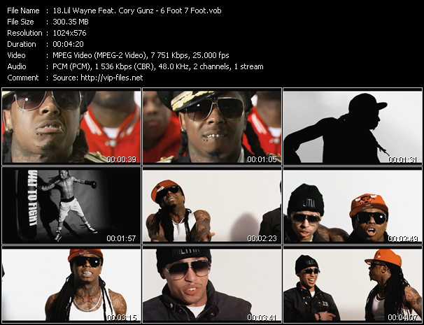 Lil' Wayne Feat. Cory Gunz video ”6 Foot 7 Foot” from dvd ”Vip-Express Videos March 2011 Vol.1”