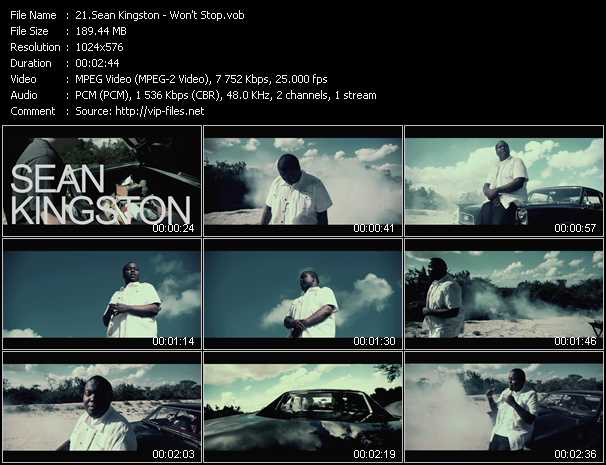 Sean Kingston video ”Won't Stop” from dvd ”Vip-Express Videos March 2011 Vol.1”