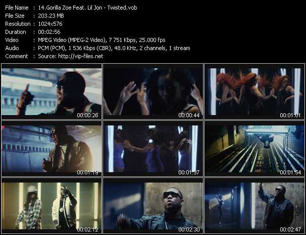 Gorilla Zoe Feat. Lil' Jon video ”Twisted” from dvd ”Vip-Express Videos April 2011 Vol.2”