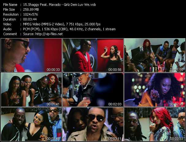 Shaggy Feat. Mavado video ”Girlz Dem Luv We” from dvd ”Vip-Express Videos April 2011 Vol.2”