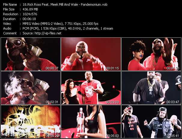 Rick Ross Feat. Meek Mill And Wale video ”Pandemonium” from dvd ”Vip-Express Videos May 2011 Vol.1”