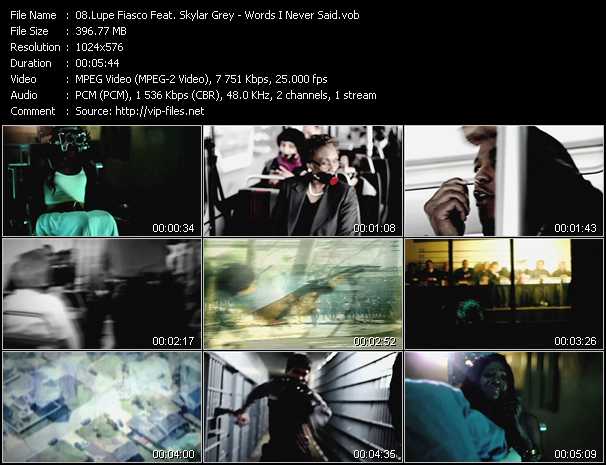 Lupe Fiasco Feat. Skylar Grey video ”Words I Never Said” from dvd ”Vip-Express Videos May 2011 Vol.3”