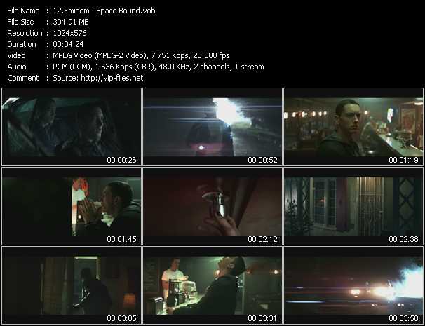 Eminem video ”Space Bound” from dvd ”Vip-Express Videos June 2011 Vol.3”