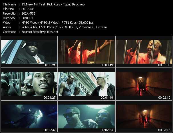 Meek Mill Feat. Rick Ross video ”Tupac Back” from dvd ”Vip-Express Videos June 2011 Vol.3”