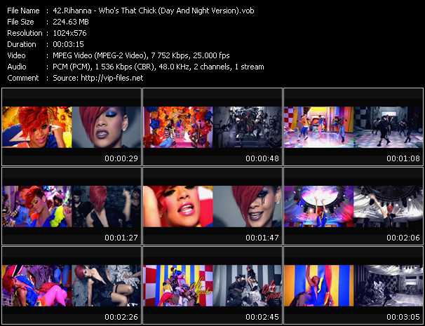 Rihanna video ”Who's That Chick (Day And Night Version)” from dvd ”Vip-Express Videos November 2010”