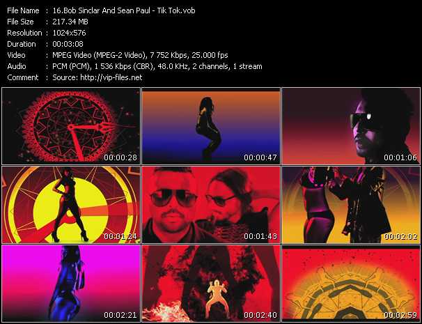 Bob Sinclar Feat. Sean Paul video ”Tik Tok” from dvd ”Vip-Express Videos December 2010”