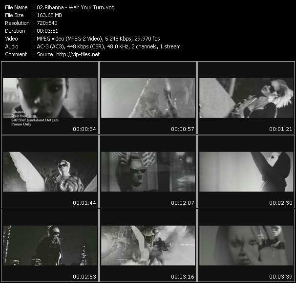 Rihanna video ”Wait Your Turn” from dvd ”Woman Video Hits Vol.12”