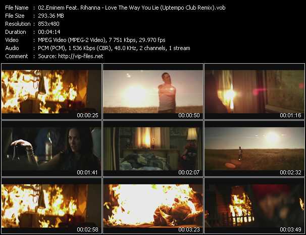 Eminem Feat. Rihanna video ”Love The Way You Lie (Uptempo Club Remix)” from dvd ”DTVideos Club Remixes Vol.17”