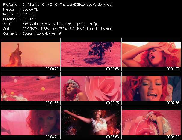 Rihanna video ”Only Girl (In The World) (Extended Version)” from dvd ”DTVideos Extended Vol.14”