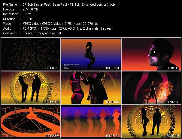 Bob Sinclar Feat. Sean Paul video ”Tik Tok (Extended Version)” from dvd ”DTVideos Extended Vol.19”