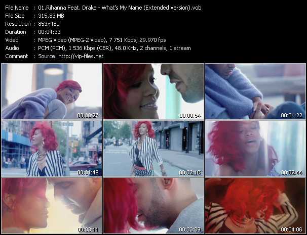 Rihanna Feat. Drake video ”What's My Name? (Extended Version)” from dvd ”DTVideos Extended Vol.23”