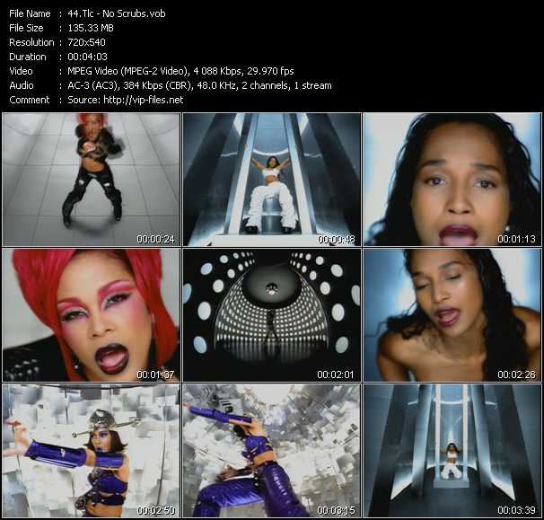 TLC video ”No Scrubs” from dvd ”ETV Network Vital Classics 25. Best Of Vital Hitz 1999”