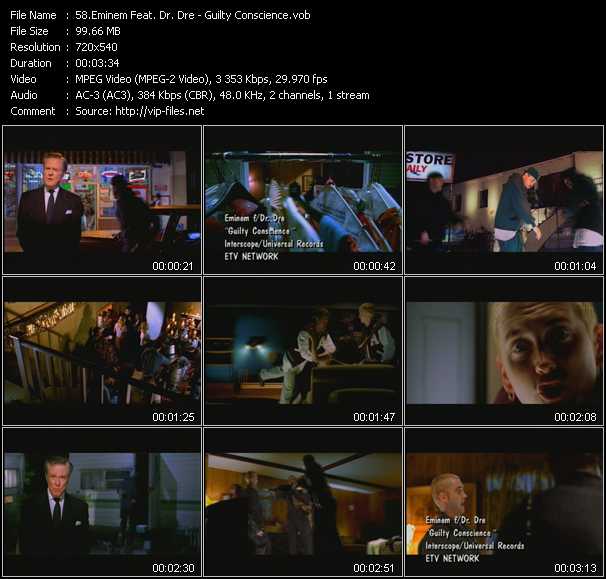 Eminem Feat. Dr. Dre video ”Guilty Conscience” from dvd ”ETV Network Vital Classics 25. Best Of Vital Hitz 1999”