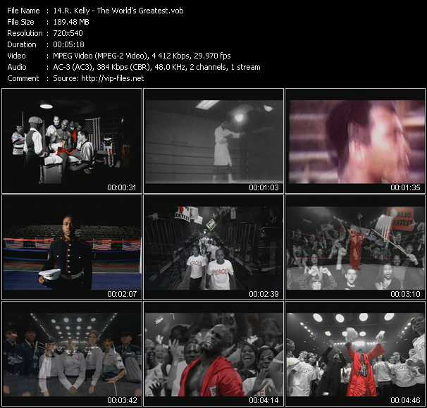 R. Kelly video ”The World's Greatest” from dvd ”ETV Network Vital Hitz 2052 January 2002”