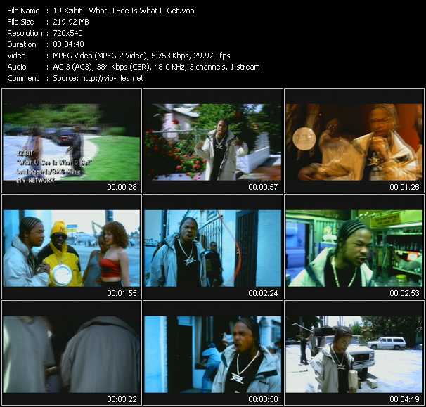 Xzibit video ”What U See Is What U Get” from dvd ”ETV Network Vital Hitz 2012 September 1998”